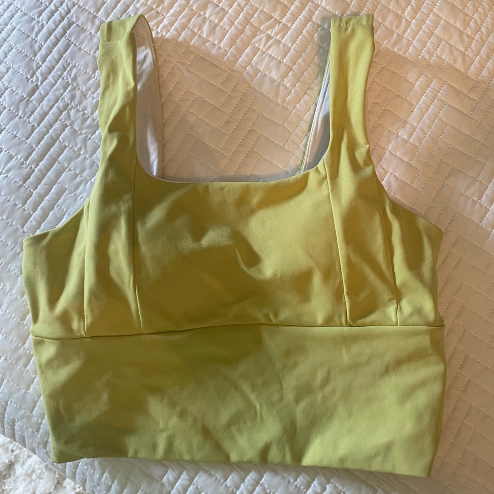yellow workout top
